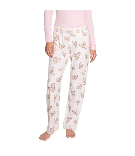 Pantalon De Détente Motif/style Cœurs Et Fleurs Femme Blanc Cassé PJ Salvage