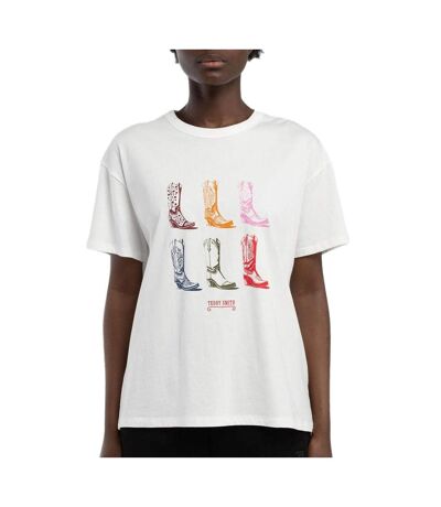 T-Shirt blanc femme teddy smith leya - l
