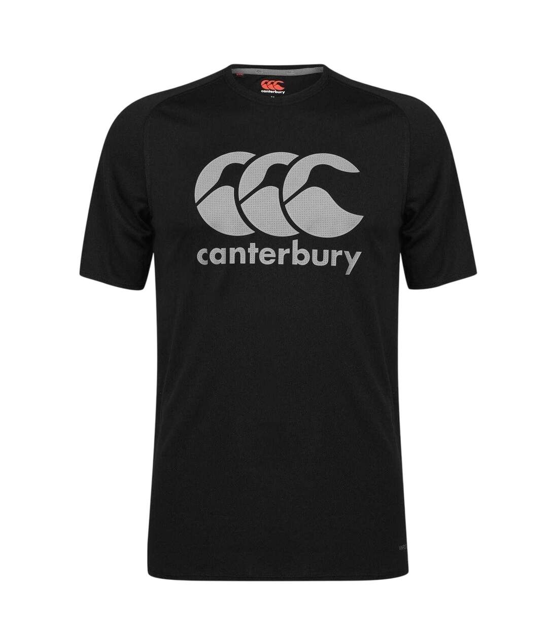 Mens Essential Large Logo Vapodri T-shirt Black Canterbury-1