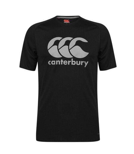 Mens Essential Large Logo Vapodri T-shirt Black Canterbury