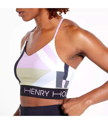 Dare 2B Womens/Ladies Henry Holland Free Spirit Hero Stripes Sports Bra (White)
