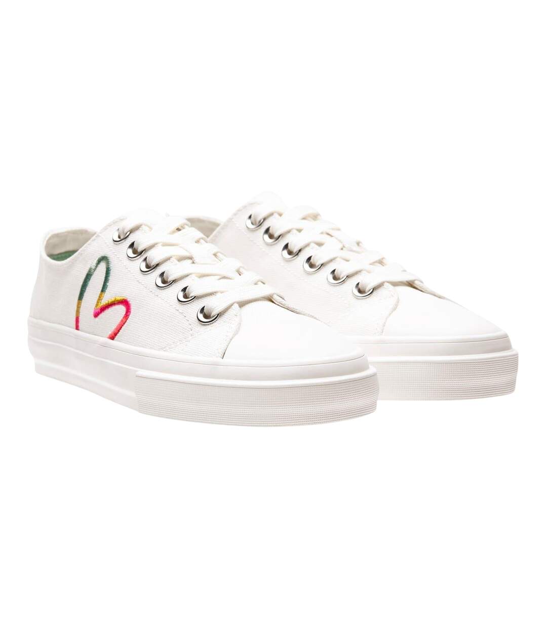 Baskets Motif/style Cœur Arc-en-ciel Femme Blanc Paul Smith-1