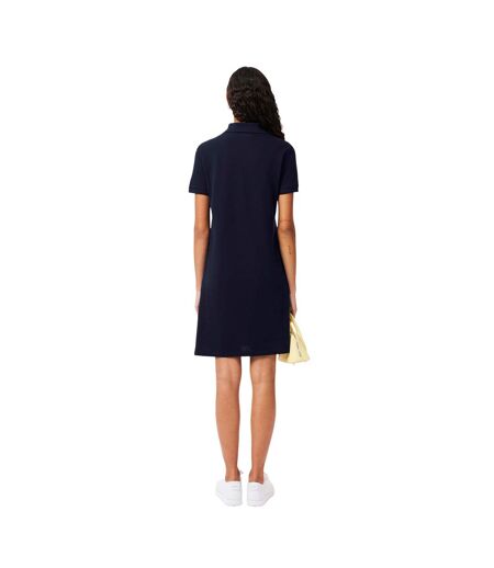 Womens/ladies Petit Pique Polo Shirt Dress Blue Lacoste