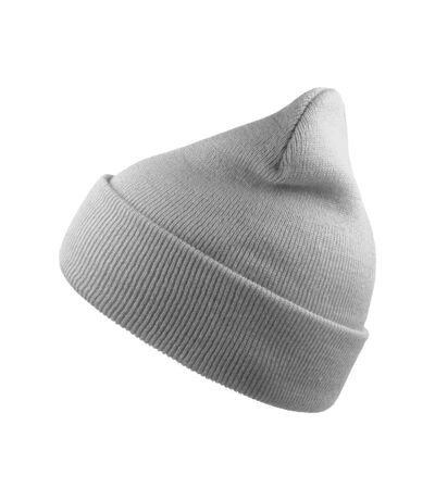 Unisex adult wind recycled cuffed beanie light grey Atlantis