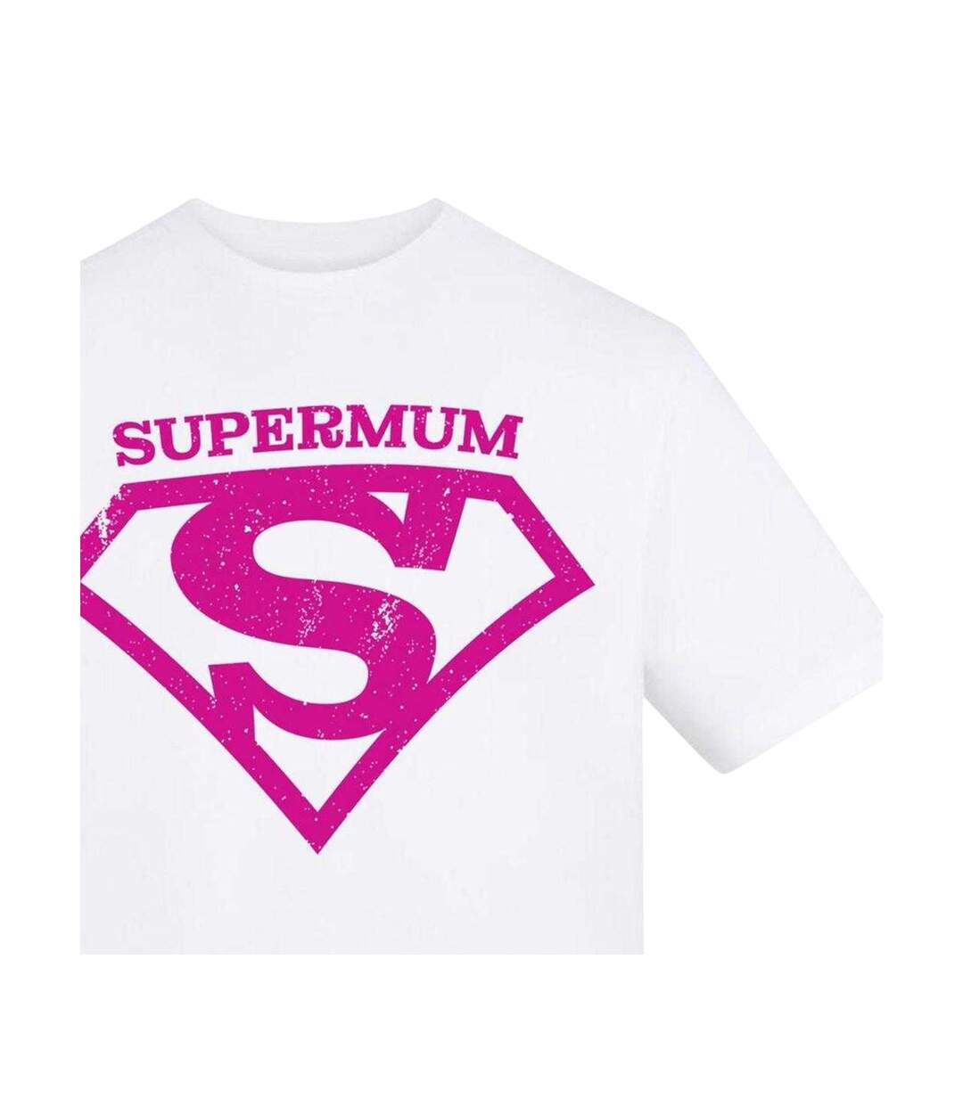 Womens/ladies Supermum Printed T-shirt White AWD-3