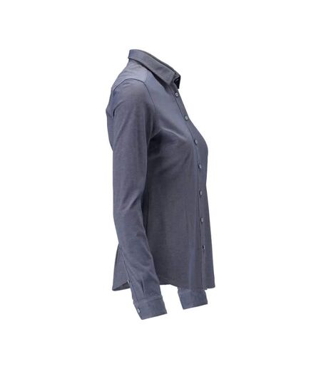Womens/ladies Frontline Shirt Dark Anthracite Light Grey Flecked Mascot