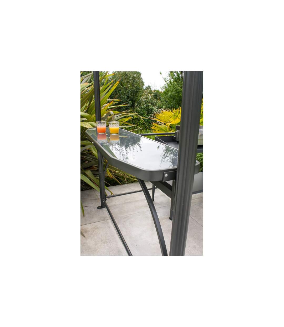Abri Barbecue Toit Aéré 240cm Gris Anthracite-5