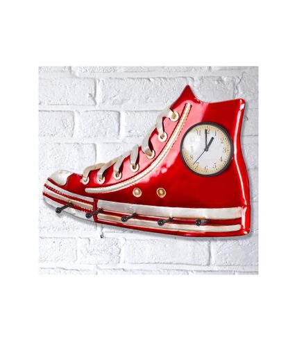 Paris Prix - Patère Murale & Horloge Design baskets 50cm Rouge