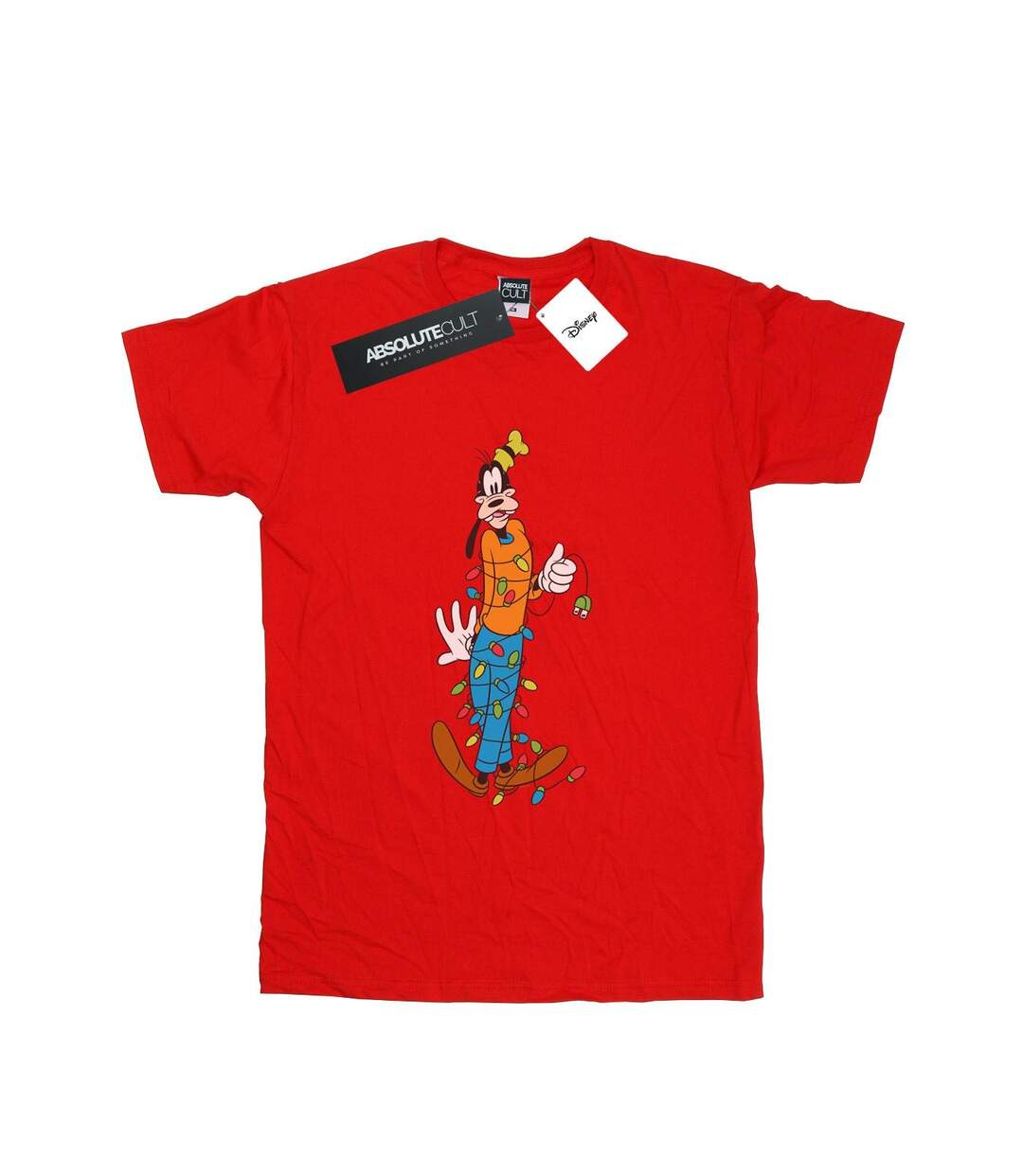 Disney Femme/Les femmes Goofy Christmas Lights Coton Boyfriend T-Shirt (Rouge) - UTBI37727-1