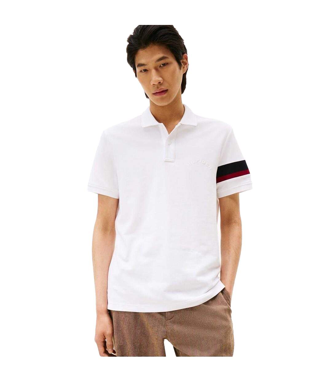 Polo Manches Courtes Motif/style Brodé Homme Blanc Tommy Hilfiger-4