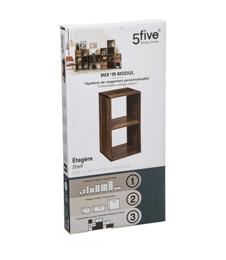Etagère 2 Cases Mix - P. 34,5 cm x H. 67,5 cm - Marron