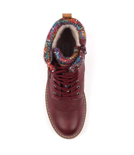 Bottines De Marche Tabasco Femme Bordeaux Lunar