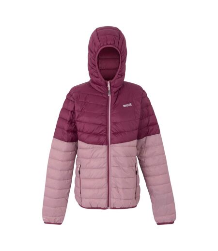 Womens/ladies Hillpack Iv Quilted Thin Lightweight Waterproof Jacket Beaujolais Lilas Regatta