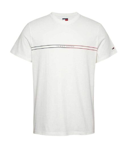 Mens Lettering Crew Neck Slim T-shirt Ecru Tommy Jeans