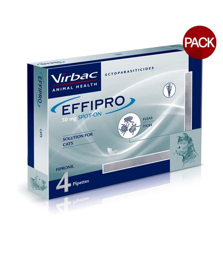 Pack of 4  Effipro cat flea treatment  one size white/blue Virbac