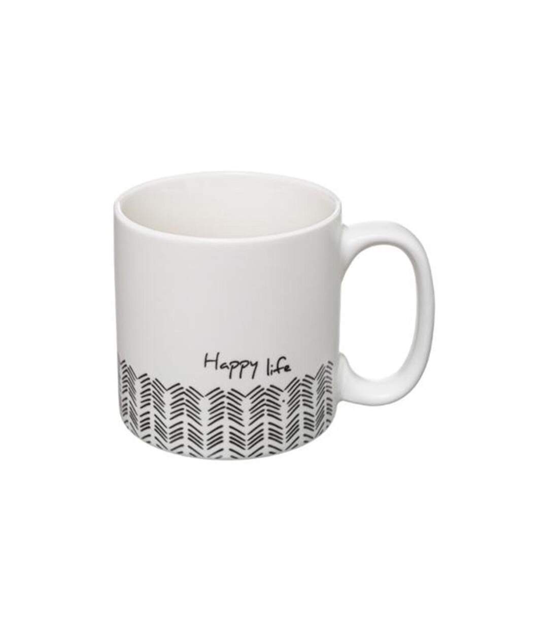 Lot de 4 Mugs & Rack Design Life 24cl Blanc-5