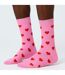 1 Pack Unisex Cotton Pink Valentines Heart Design Socks-3