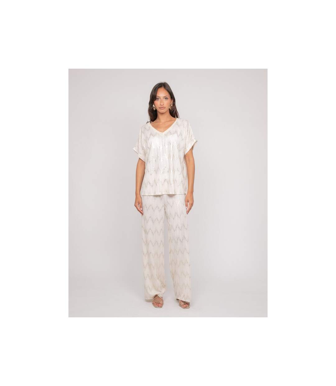 Pantalon fluide texturé EMANTINE - Dona X Lisa-4