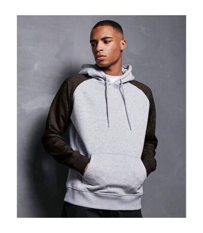 Sweat À Capuche Basic Homme Gris Chiné Noir Build Your Brand