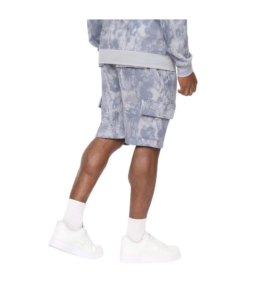 Mens Bardon Camo Cargo Shorts Light Steel Camo Crosshatch-3