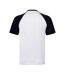 Fruit of the Loom Unisex Adult Contrast Baseball T-Shirt (White/Deep Navy)
