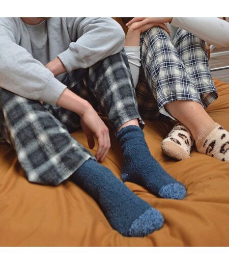 4 Pack Mens Cosy Soft Fluffy Slipper Bed Socks with Grips