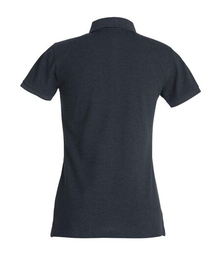 Womens/ladies Premium Stretch Polo Shirt Anthracite Melange Clique