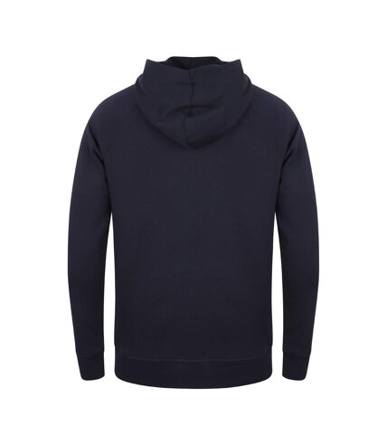 SF Unisex Adults Slim Fit Zip Hooded Sweatshirt (Navy) - UTPC3023