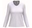 T-shirt manches longues col V - Femme - K382 - blanc-2