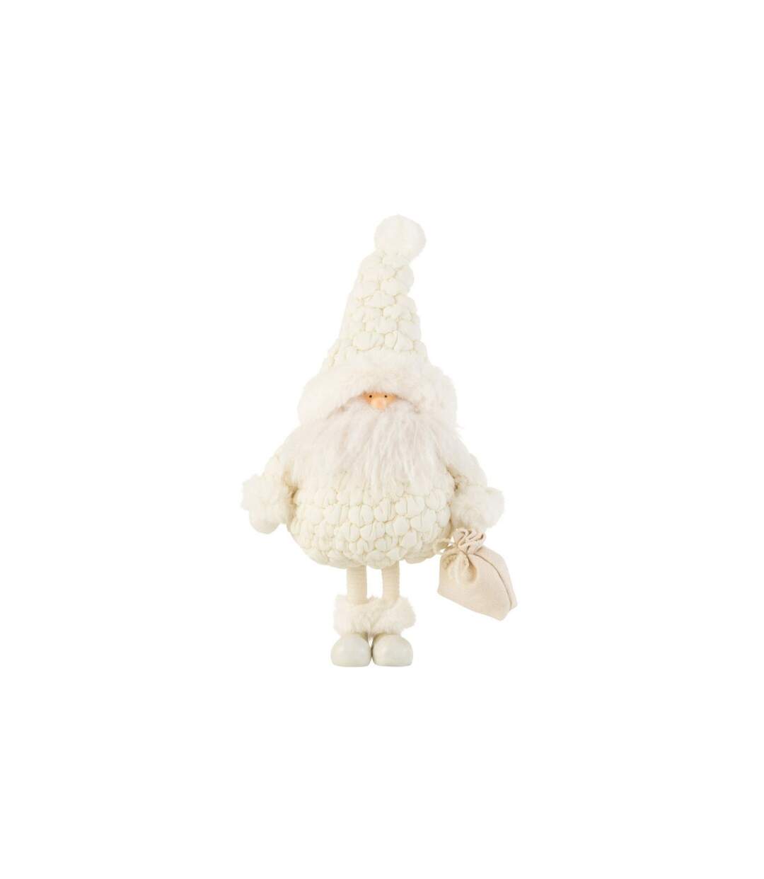 Statuette Déco Père Noël Pochon 47cm Blanc-1
