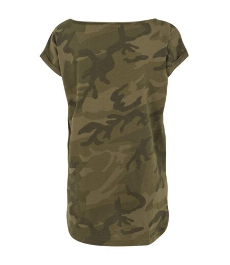 T-shirt Motif/style Camouflage Femme Vert Camouflage Build Your Brand