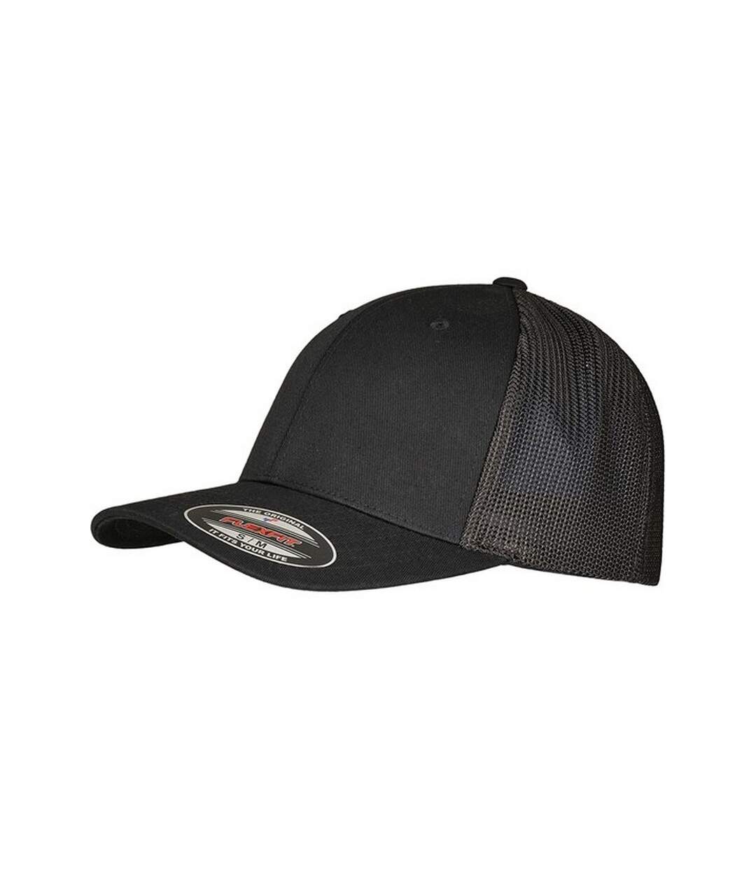 Unisex adult mesh recycled trucker cap black Flexfit-1