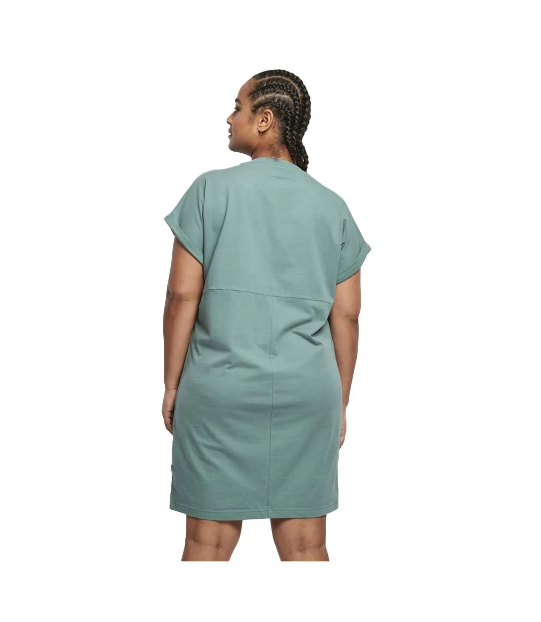 Robe T-shirt Manches Cut-on Femme Vert Urban Classics-2