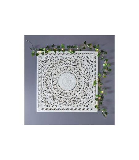 Décoration Murale en Bois Moulure 80cm Blanc
