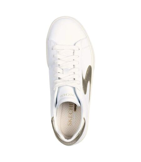 Womens/ladies Eden Lx Beaming Glory Trainers White Gold Skechers