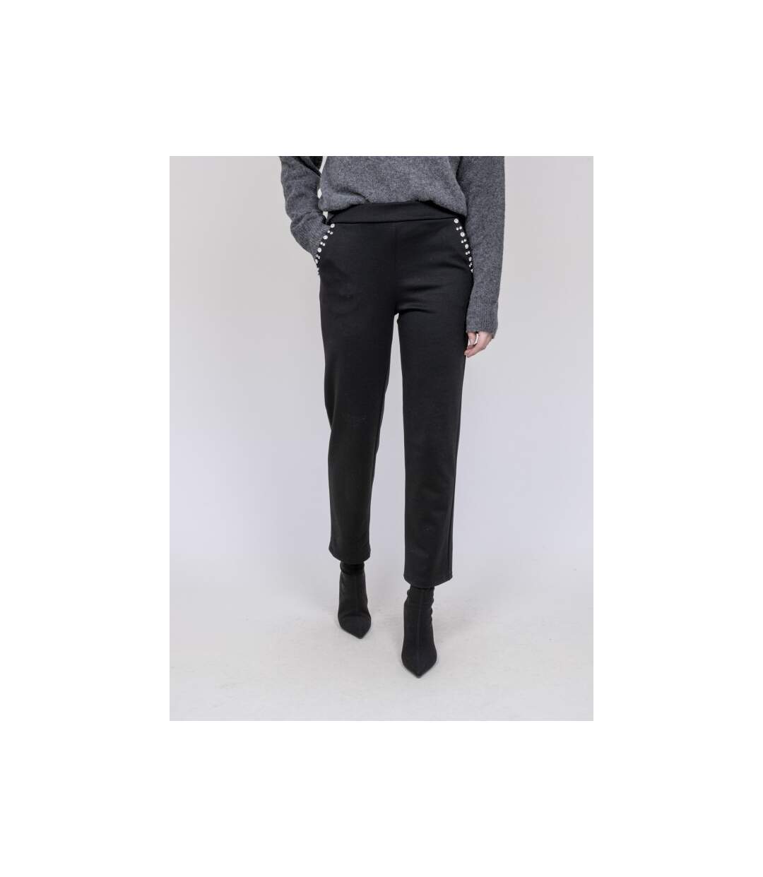 Pantalon droit détails strass ESMENA - Dona X Lisa-1