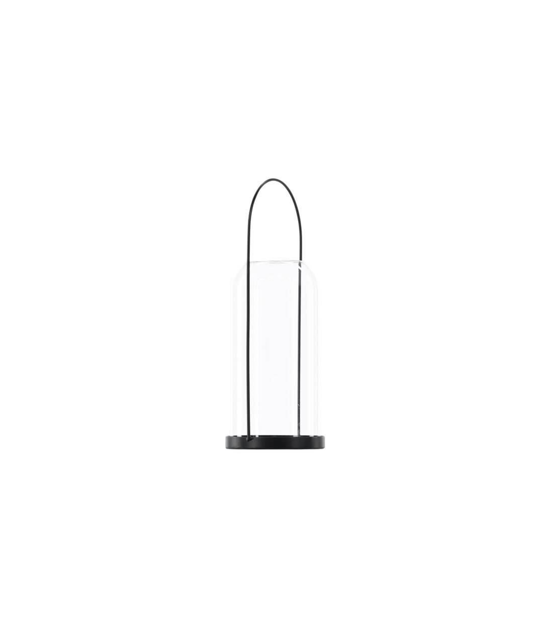 Lanterne Design en Verre Flora 35cm Noir-2