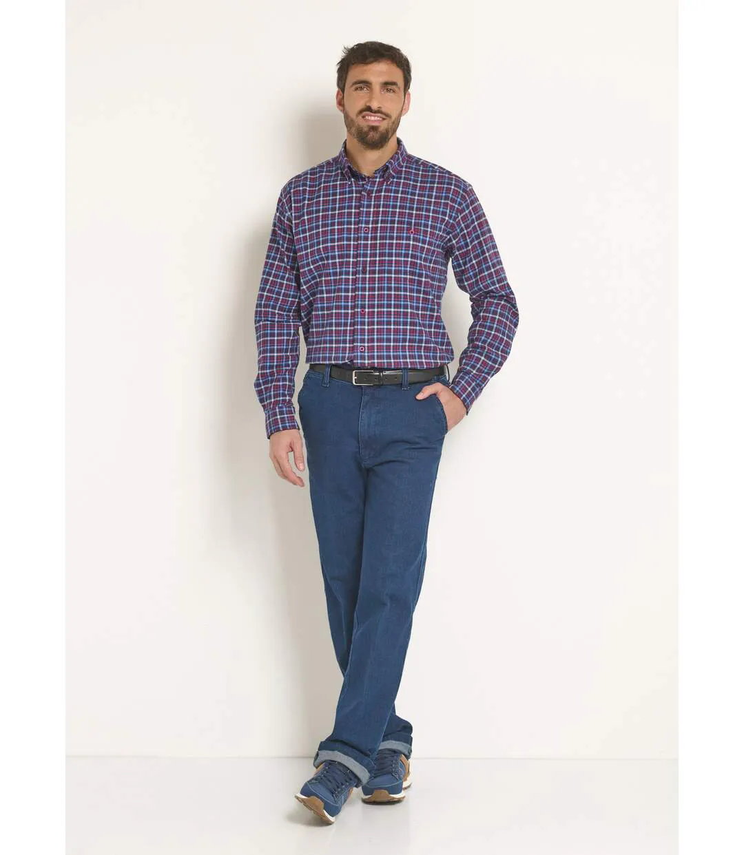 Chemise flanelle extensible à carreaux-3