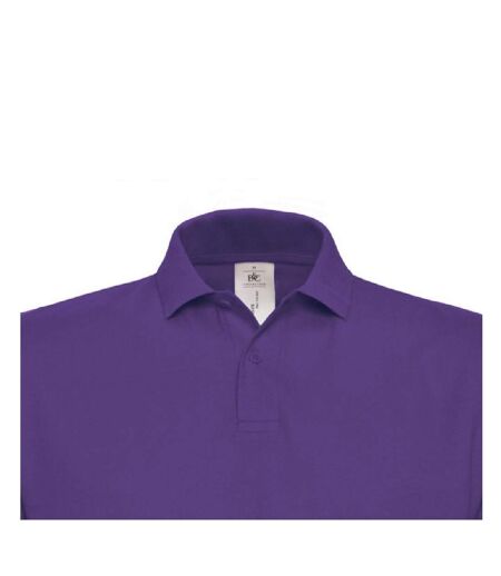 B&C ID.001 Unisex Adults Short Sleeve Polo Shirt (Purple)