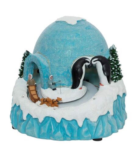 Village de Noël Igloo 21cm Bleu