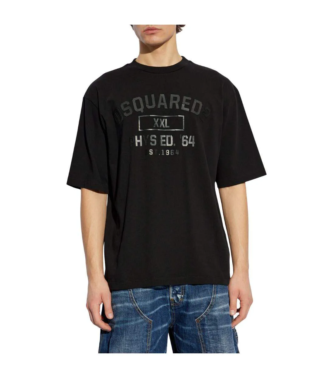 T-shirt Motif/style Logo Phys Ed Military Homme Noir DSquared2-3