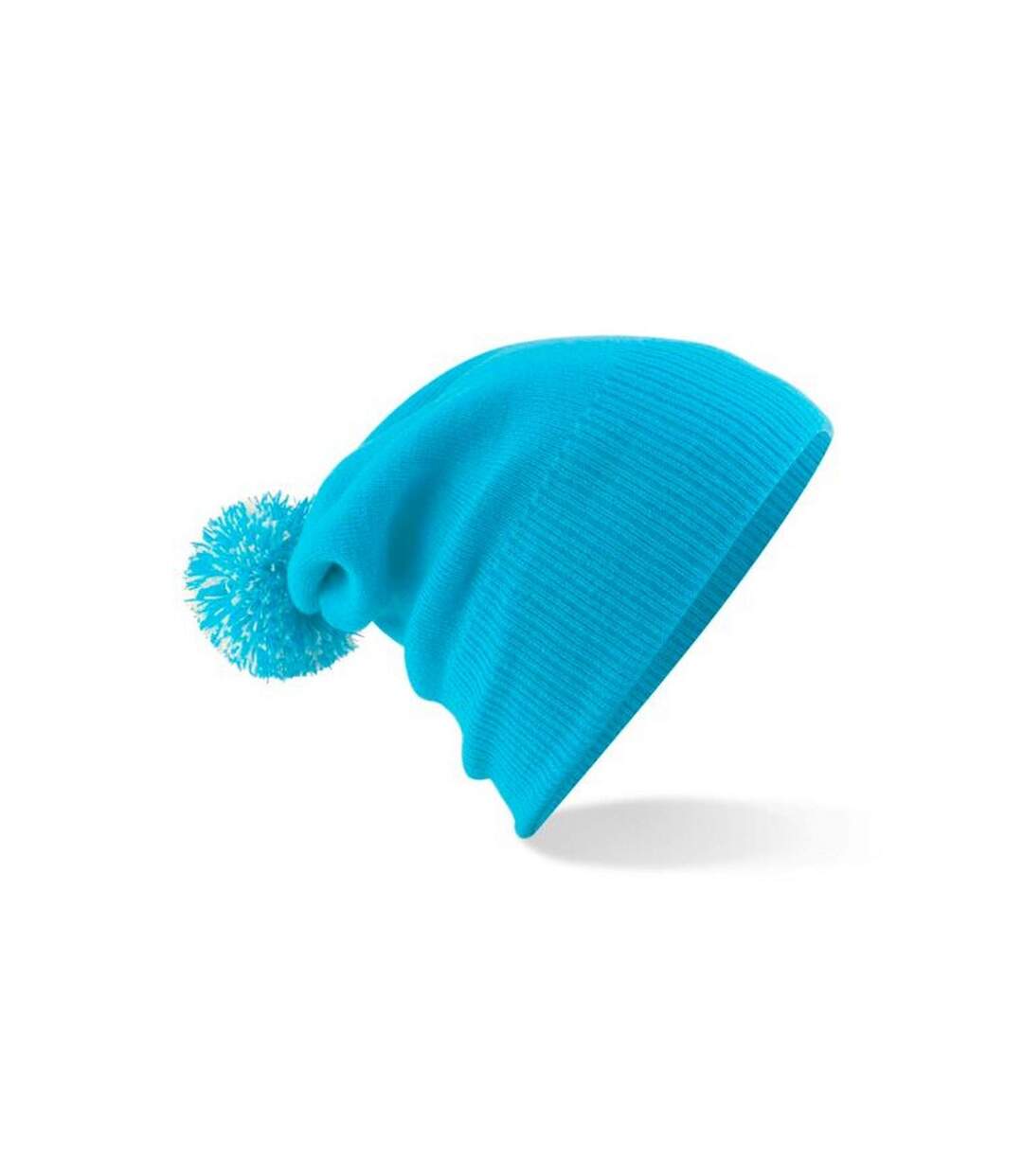 Adultes Bonnet Unisexe Snowstar Bleu Surf Blanc Cassé Beechfield-1