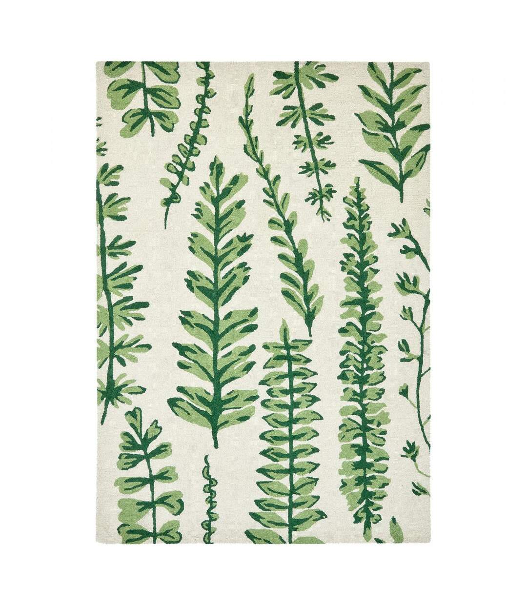 Tapis salon et chambre fait à la main en laine motif floral GREENLEAF-1