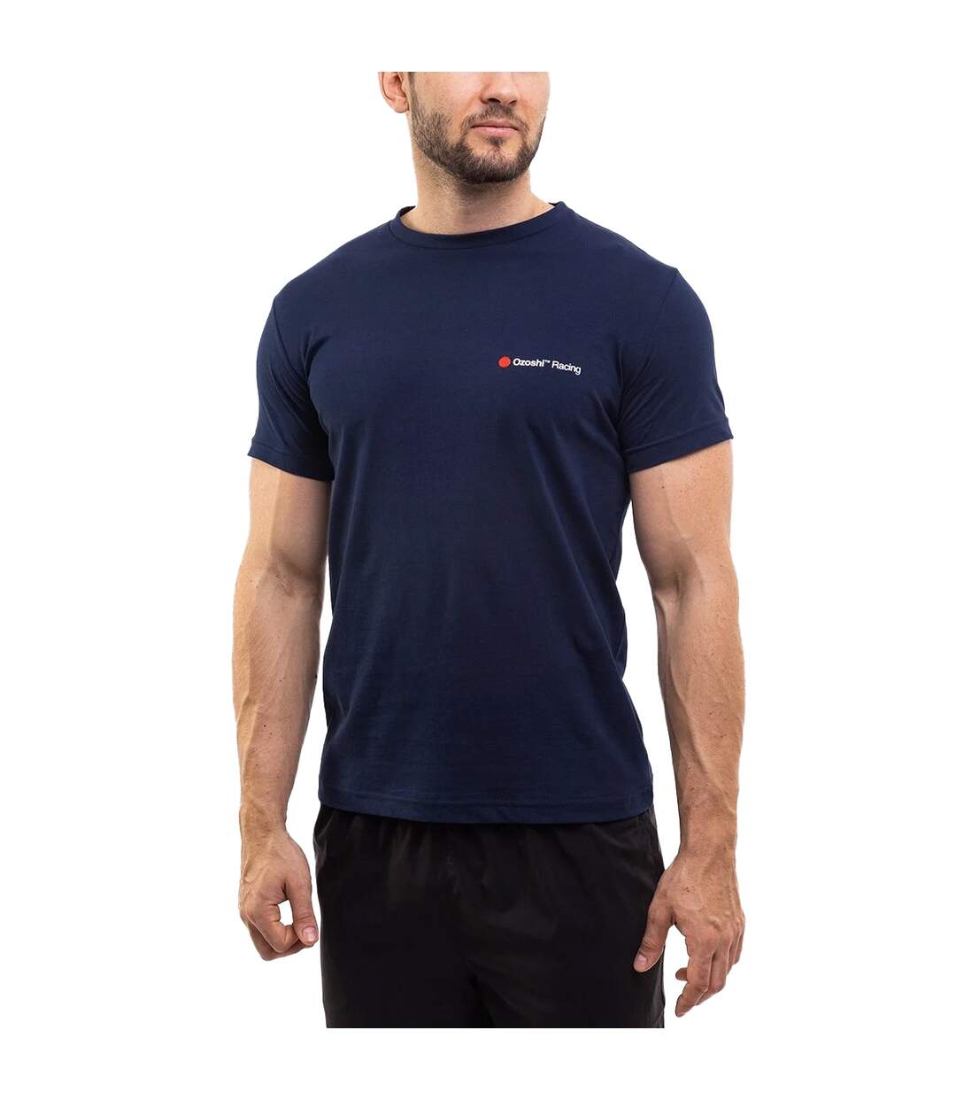 T-shirt Motif/style Petit Logo Homme Bleu Marine Ozoshi-1
