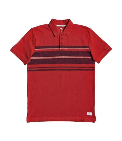 Polo Rouge  Rayures Homme Quiksilver Ligne de mer - S