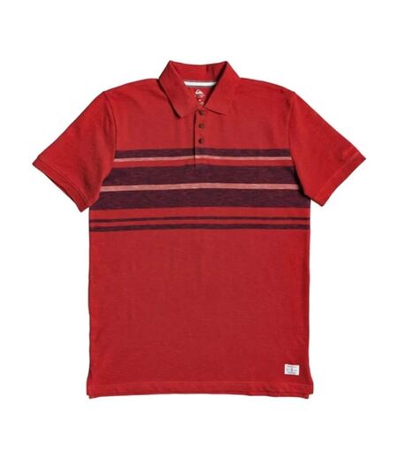 Polo Rouge  Rayures Homme Quiksilver Ligne de mer - S