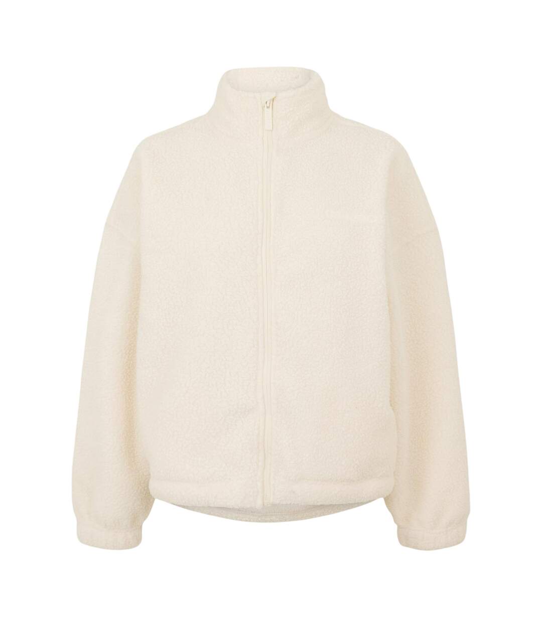 Womens/ladies Plain Full Zip Relaxed Fit Jacket Cream USA Pro-2