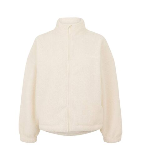 Womens/ladies Plain Full Zip Relaxed Fit Jacket Cream USA Pro