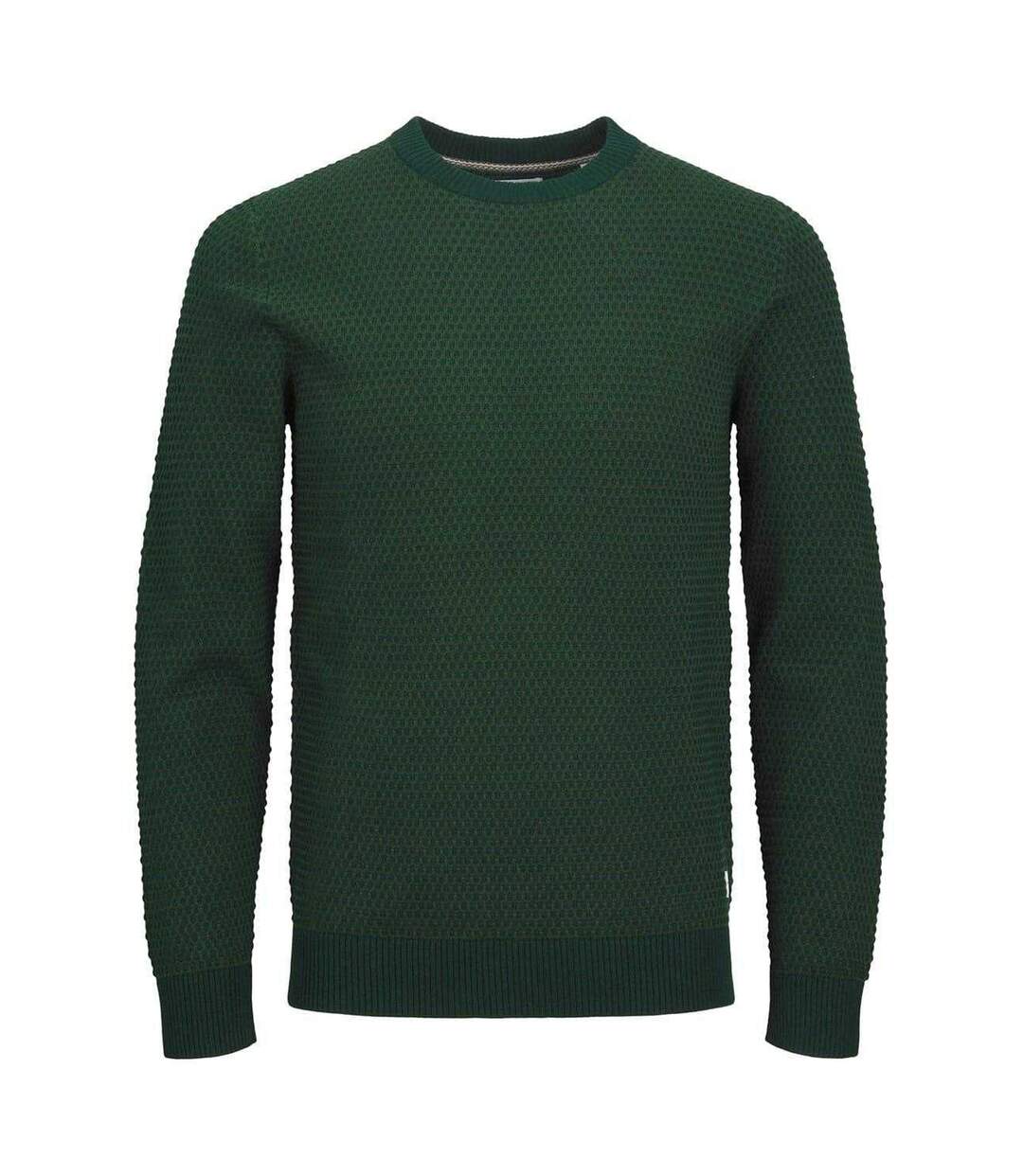 Mens Textured Knit Regular Sweatshirt Mountain Green Jack And Jones-1
