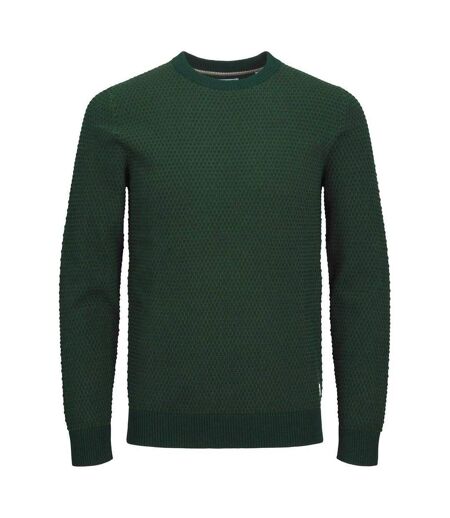 Mens Textured Knit Regular Sweatshirt Mountain Green Jack And Jones